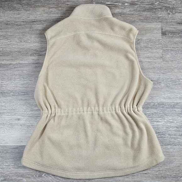 L.L. Bean Vintage Cinch Waist Cream Fleece Vest - Picture 3 of 9